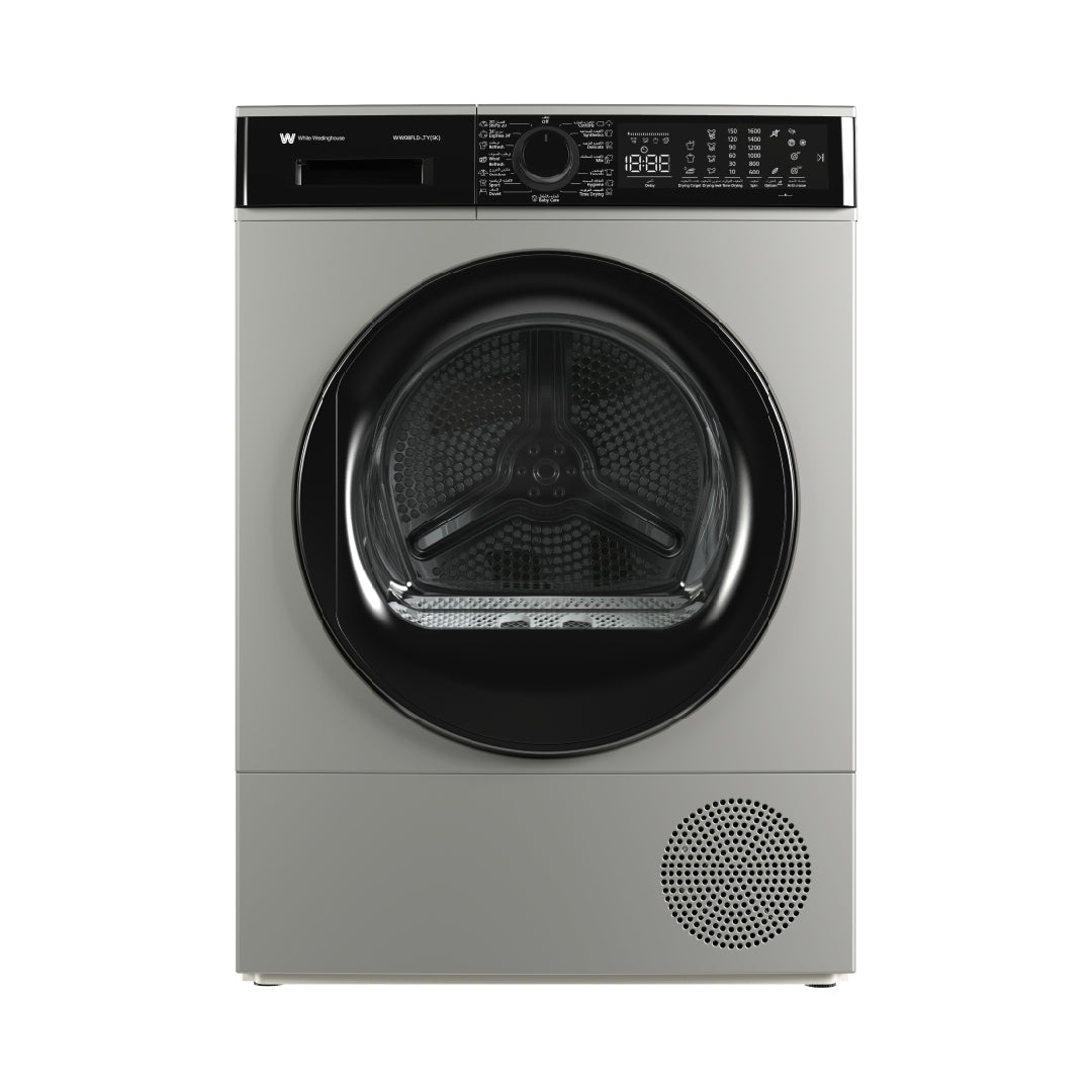 White Westinghouse 8KG Front Load Heat Pump Dryer Graphic Display