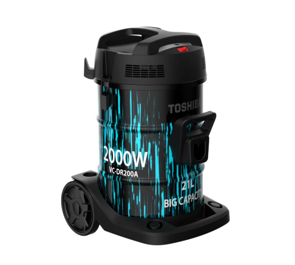 Toshiba Drum Vacuum Cleaner 2000W 21L Stainless Steel Tub Black