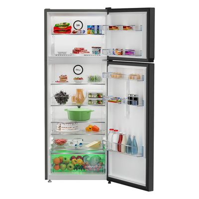 Beko Top Mount Refrigerator 408L 14.5 Cu. Ft Dual Cooling Inverter Dark Inox
