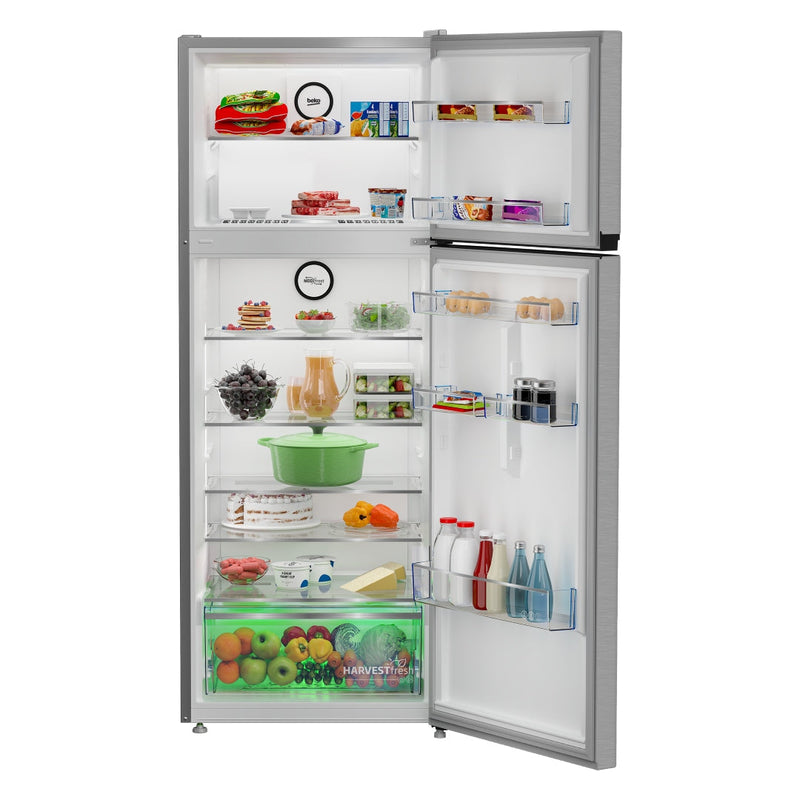 Beko Top Mount Refrigerator 408L 14.5 Cu. Ft Dual Cooling Inverter Inox