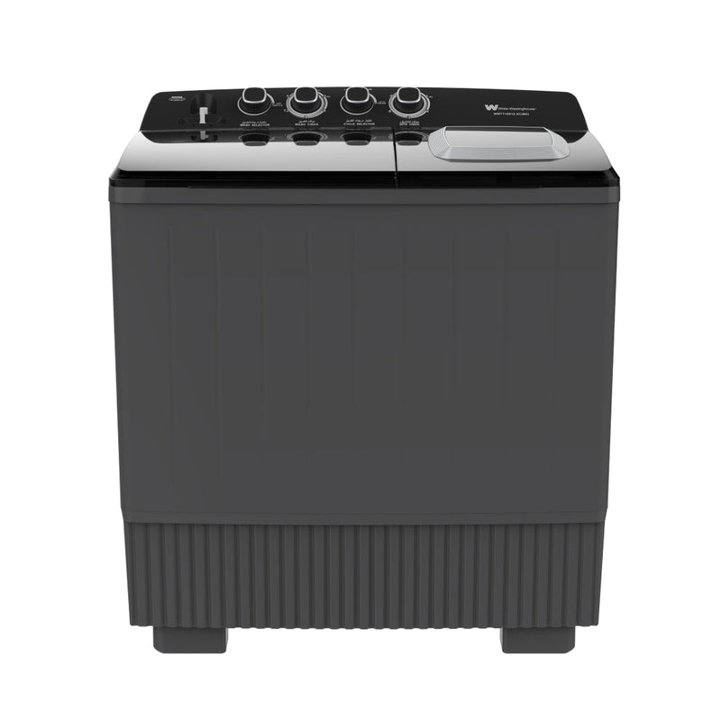 White Westinghouse  Twin Tub Washing Machine 18 Kg Mega Power Button Knobs Black/Grey