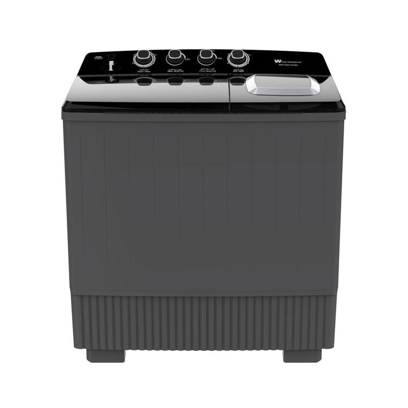 White Westinghouse  Twin Tub Washing Machine 26 Kg Mega Power Button Knobs Black/Grey